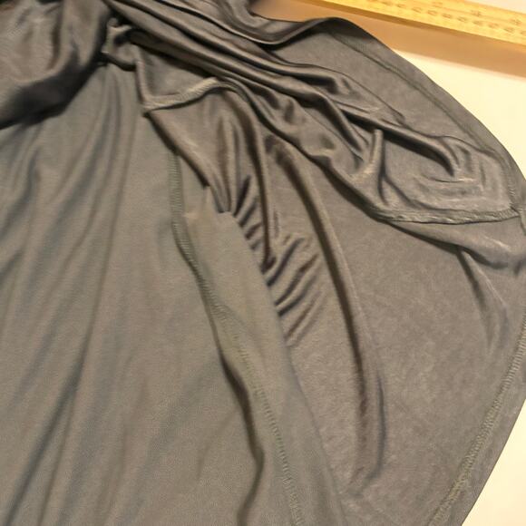 Express Metallic Silver Gray Sleeveless Wrap Regency Dress Size M Classic Sleek - Picture 10 of 12